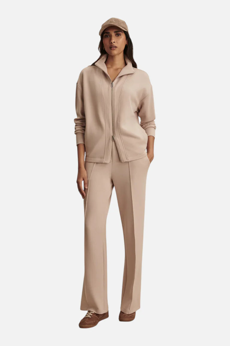 Arlene Zip Through/Wide Leg Pant - Mushroom