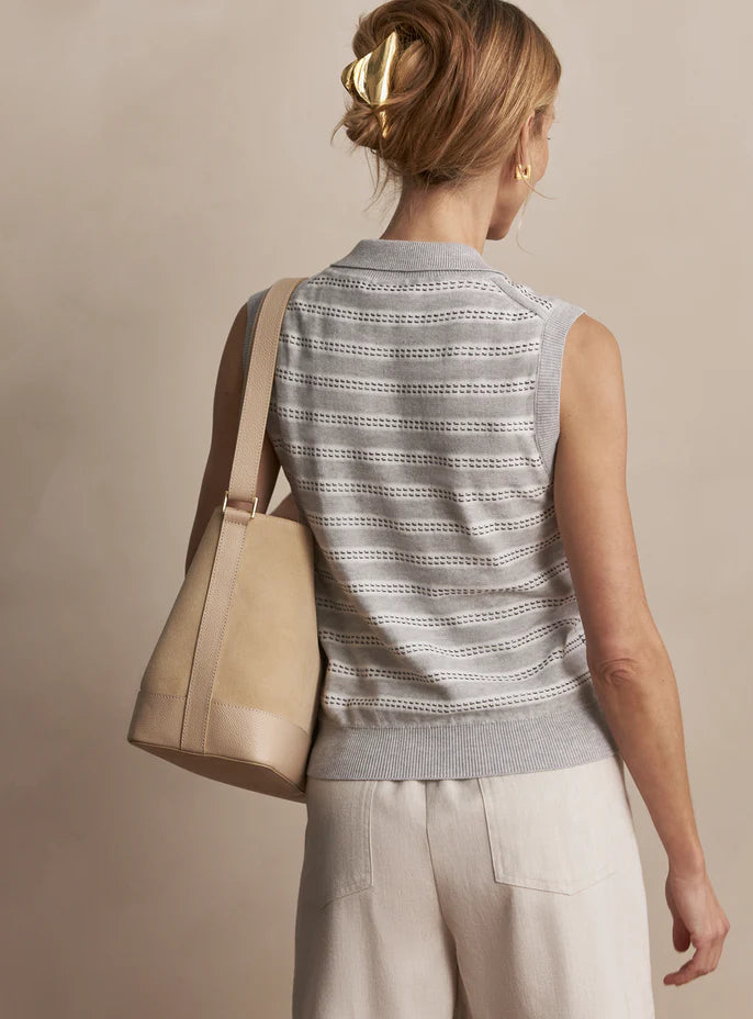Dannah Knit Top - Light Grey