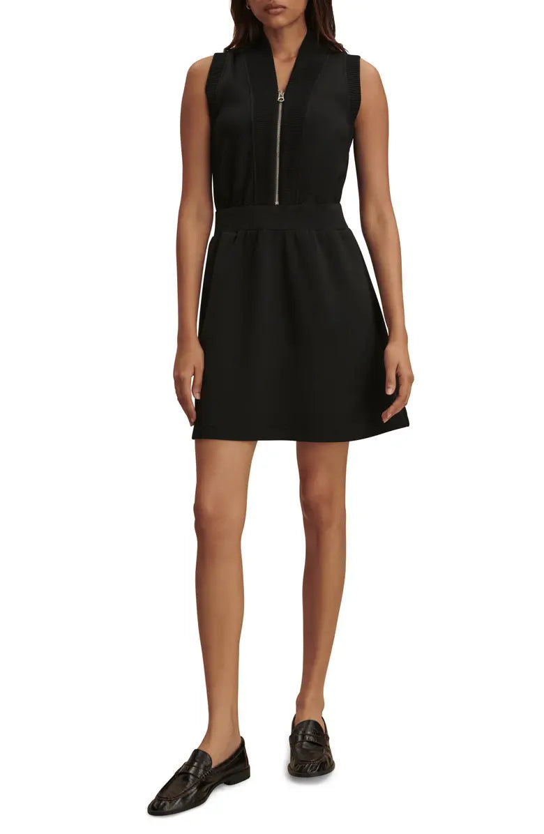 Pollyanna Half Zip Dress - Black