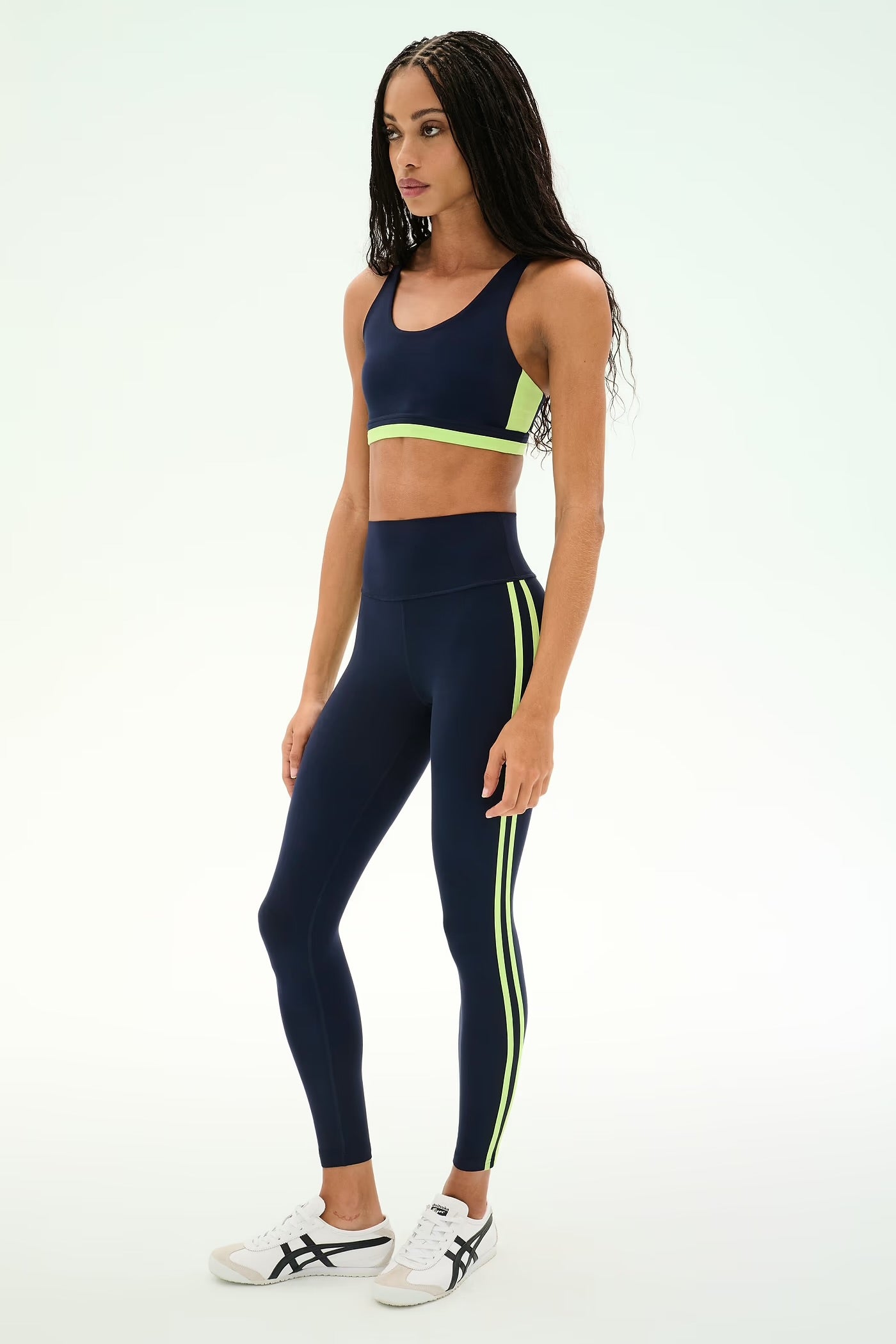 Ella HW Airweight 7/8 Legging - Indigo/Limeade