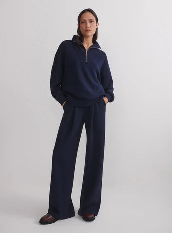 Hawley Half Zip/Wide Leg Pant - Navy