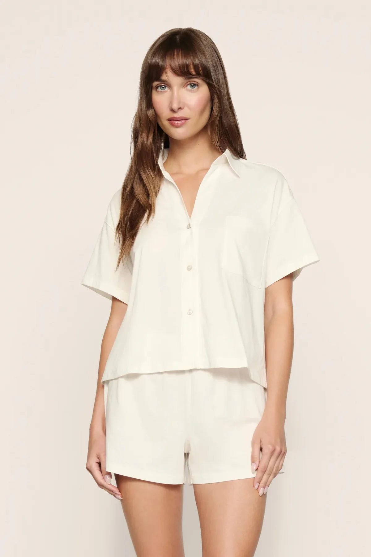 Pima Cotton Short PJ Set - Ivory