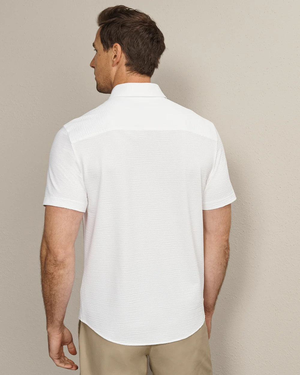Commuter Seersucker Short Slv - White