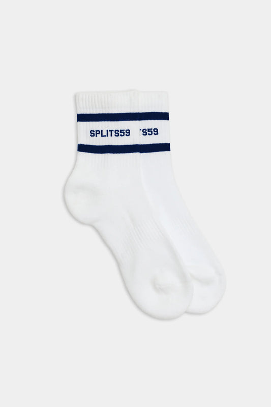 Logo Stripe Socks - White/Indigo