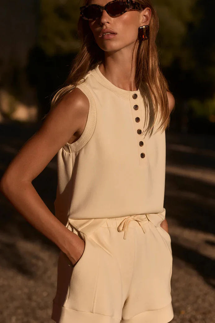 Marla Button Tank/Atrium Short - Anise Flower