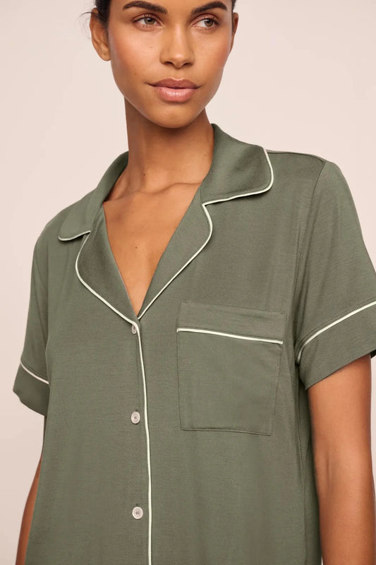 Gisele Relaxed Short PJ Set - Smokey Olive