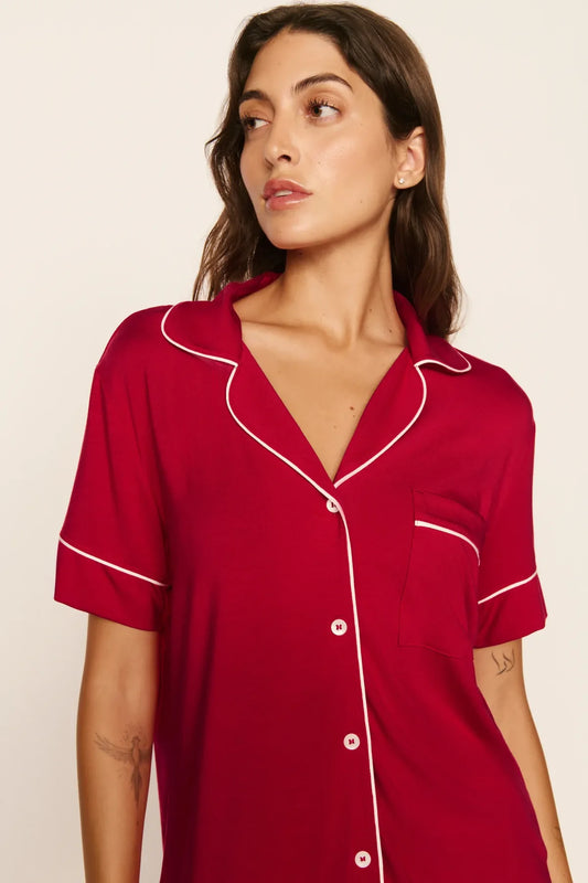 Gisele Relaxed Short PJ set - Holly Red