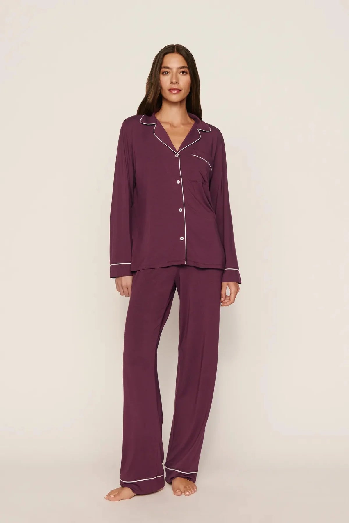 Gisele Long PJ Set - Wildberry/Ivory