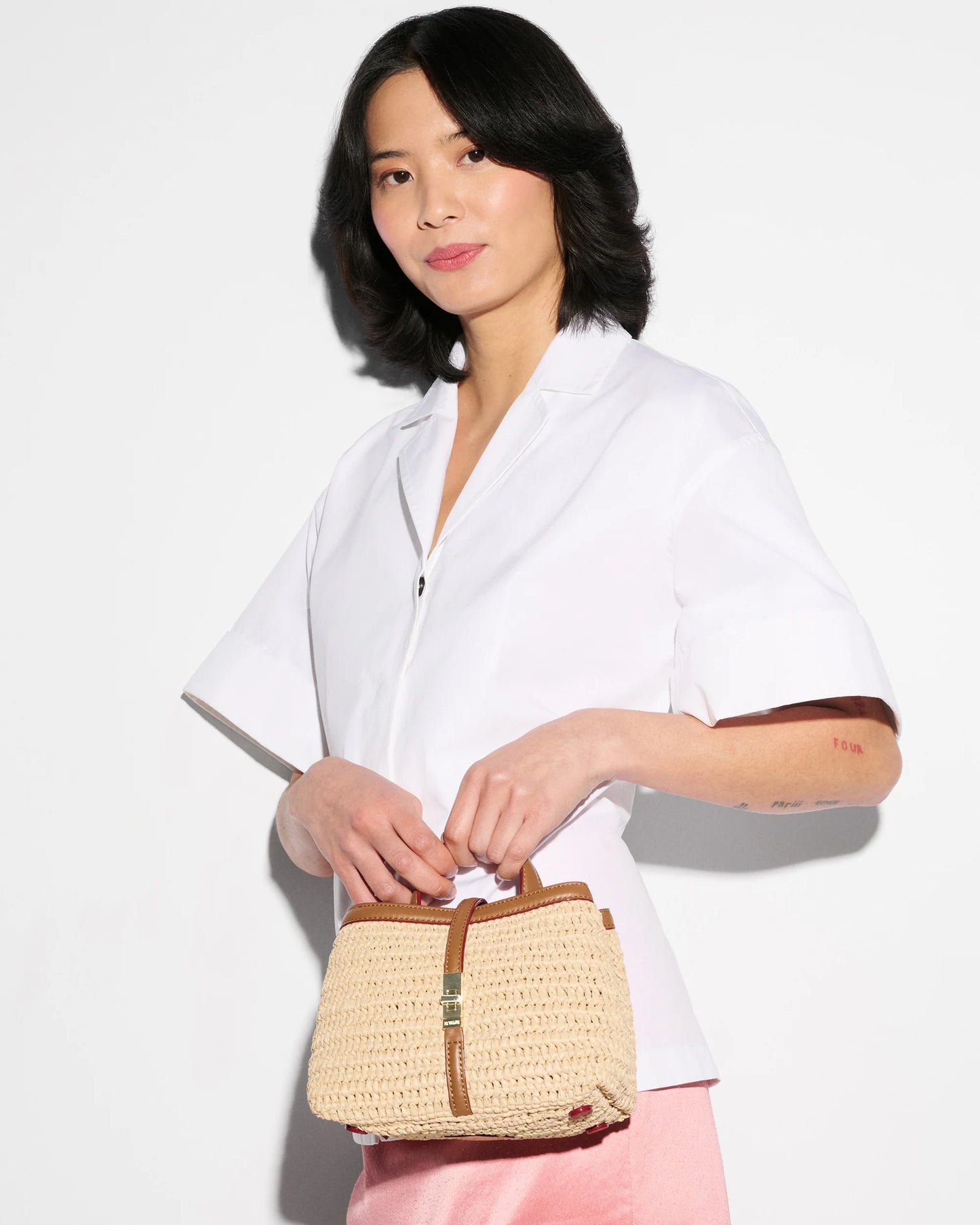 Crochet Mini Astor Top Handle - Camel