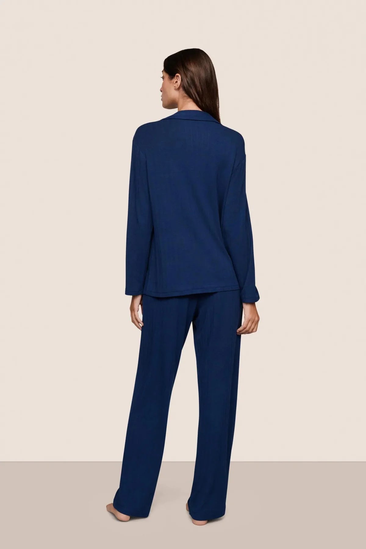 Gisele Rib Long PJ Set - Navy