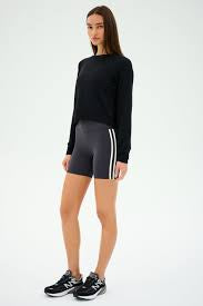 Ella HW Biker Short - Graphite/White