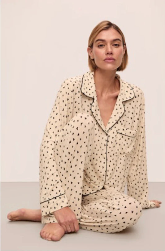 Gisele Printed Long PJ Set - Heart to Hearts