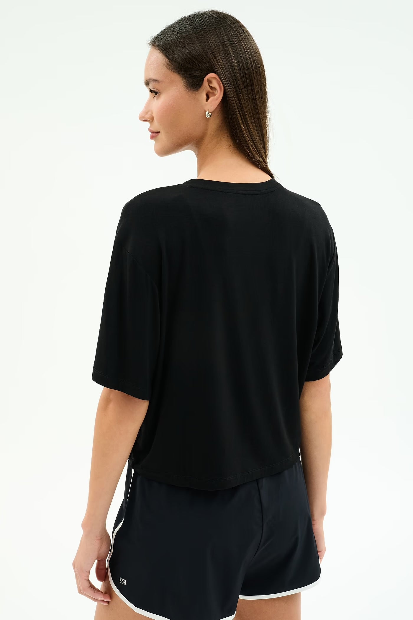 Djuna Oversized Crop Tee - Black