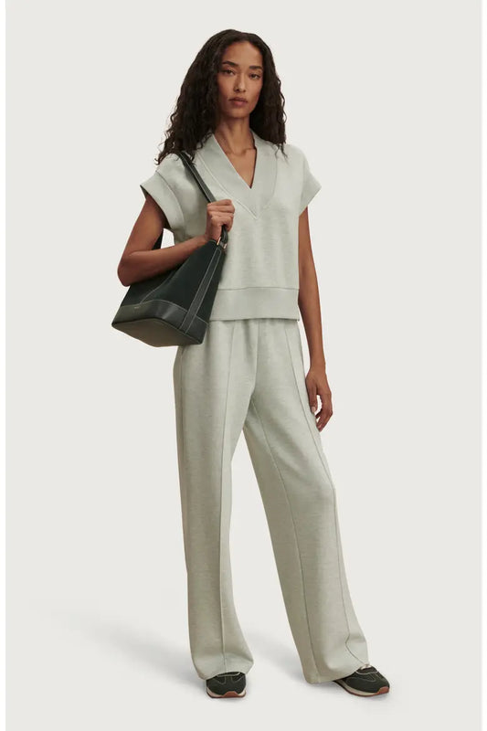 Gracee V-Neck/Wide Leg Pant - Mint Green