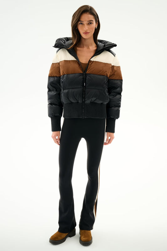 Aspen Puffer Jacket - Black/Toffee