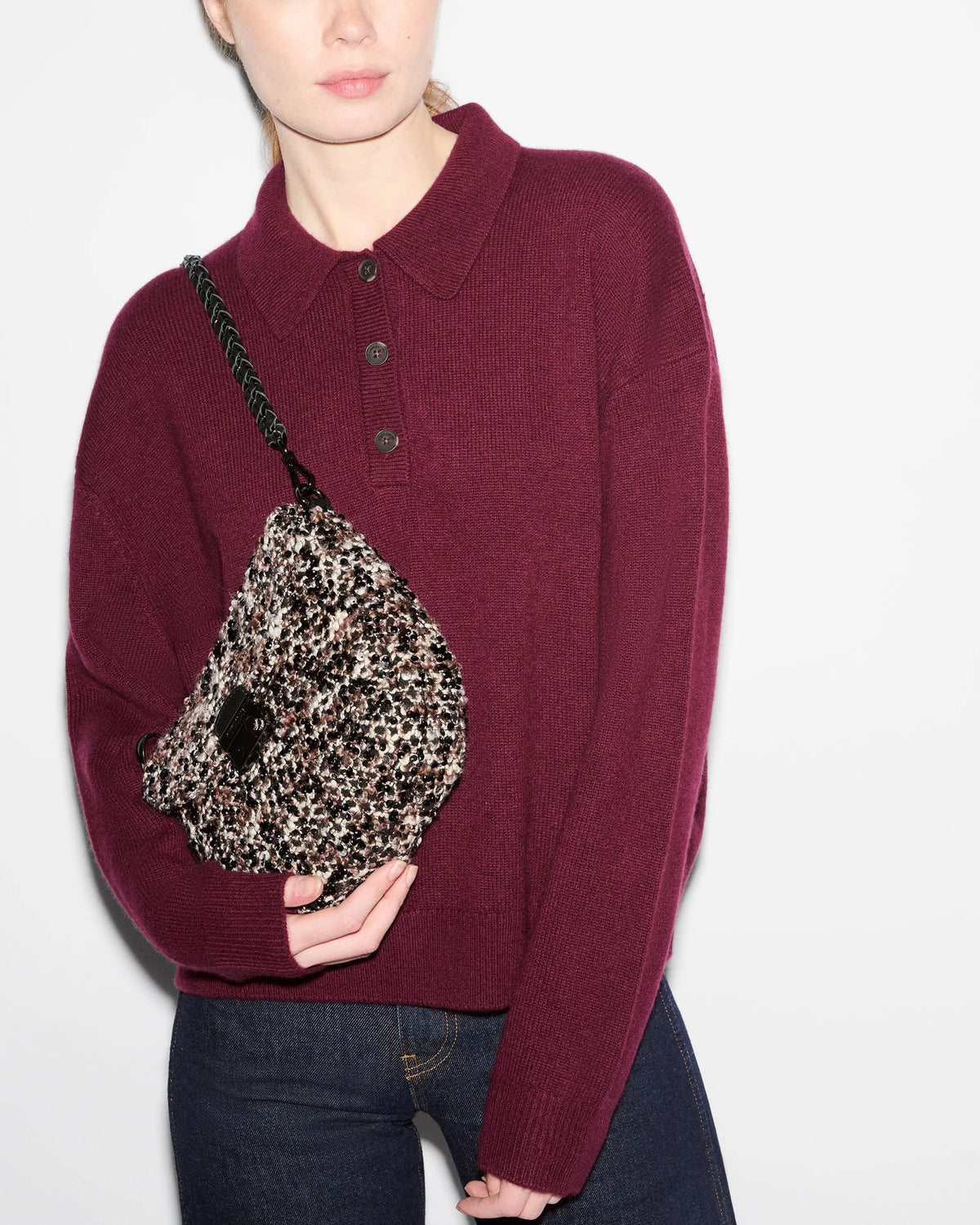 Crosby Lock Saddle - Sequin Winter Boucle