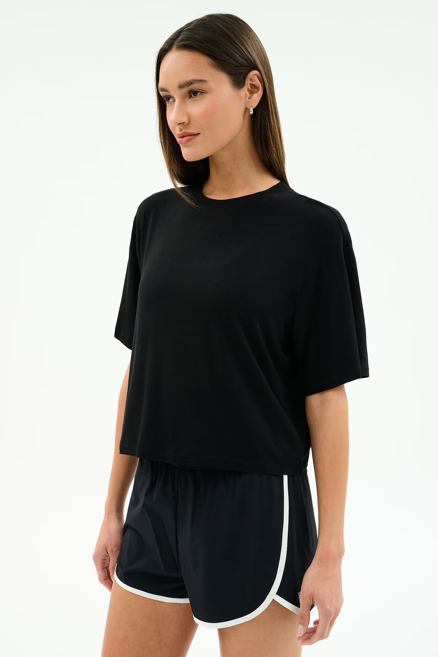 Djuna Oversized Crop Tee - Black