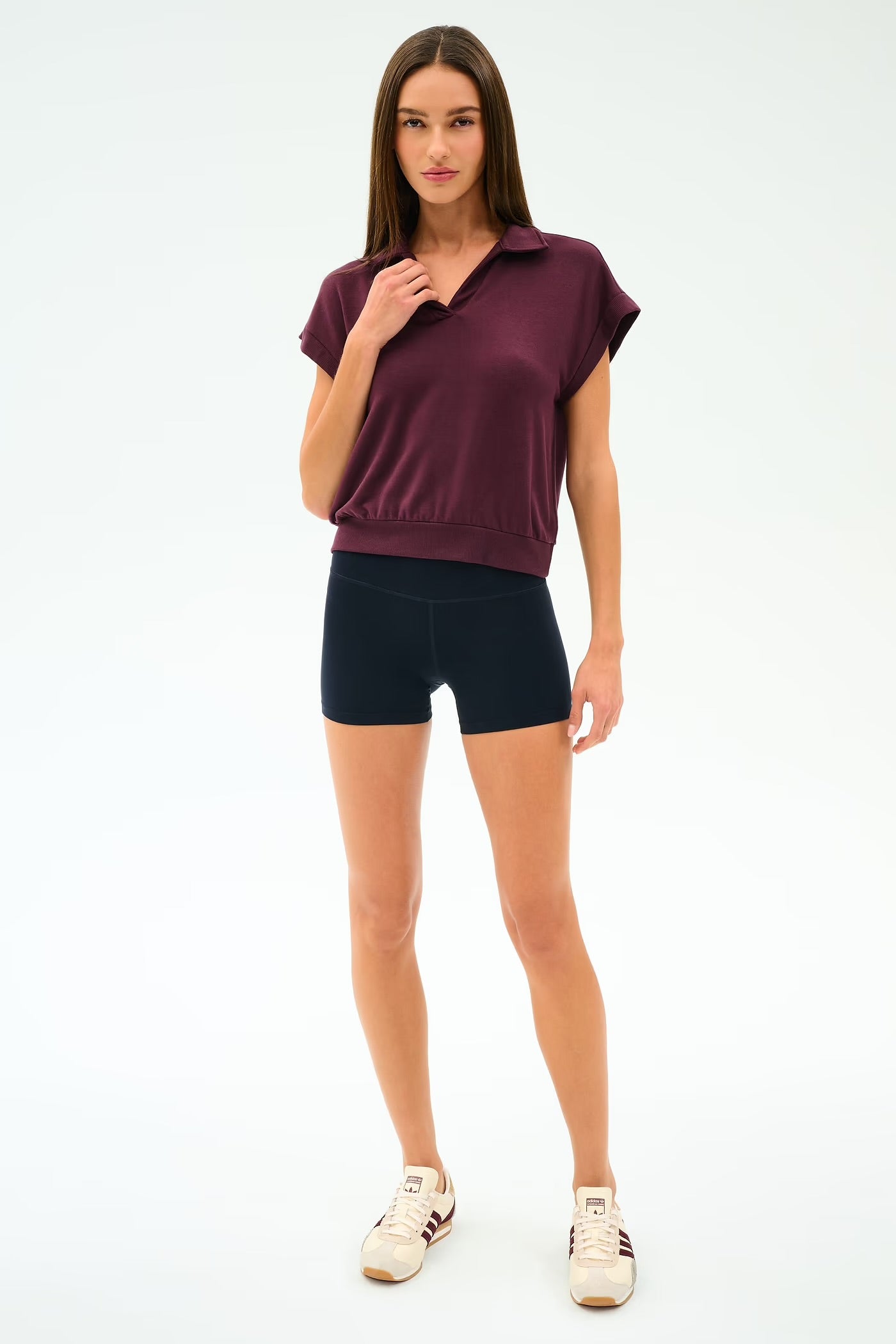 Elvie Polo/Andie Sweatpant - Dark Cherry
