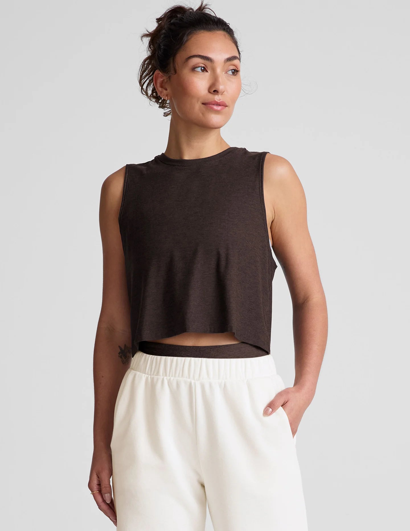 Minimal Cropped Tank - Dark Chocolate