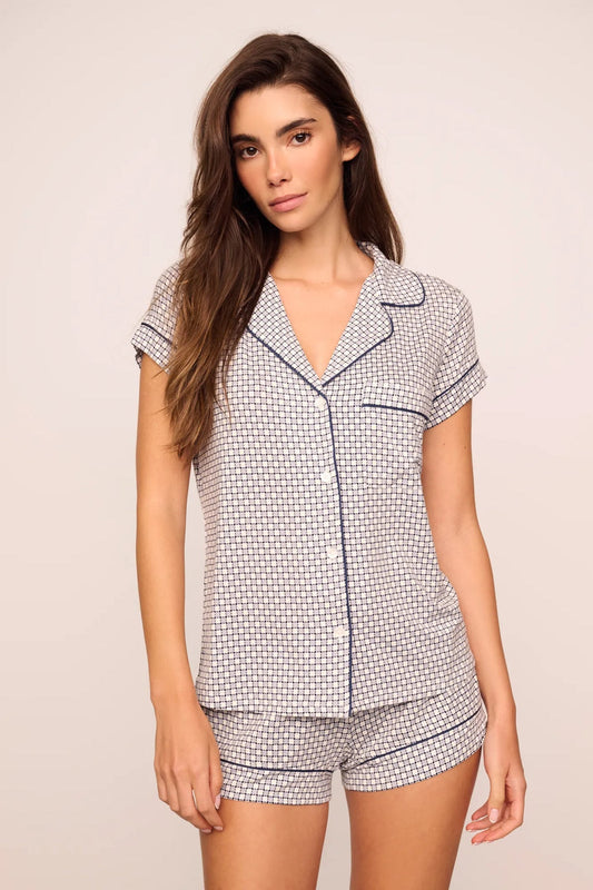 Gisele Printed Short Set - Geo Sphere Gray Dawn