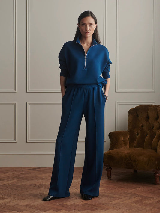 Mavis/Wide Leg Pant - Sea Blue