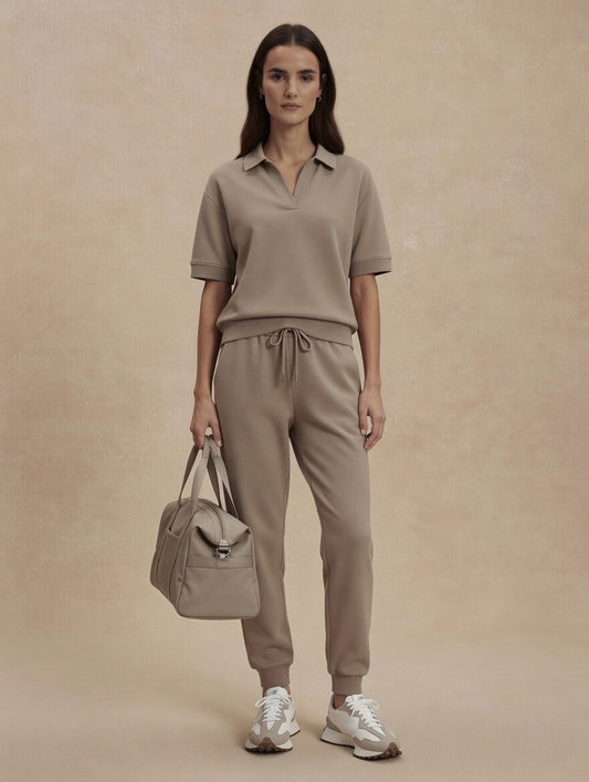 Elvie Polo/ Andie Sweatpant - Latte
