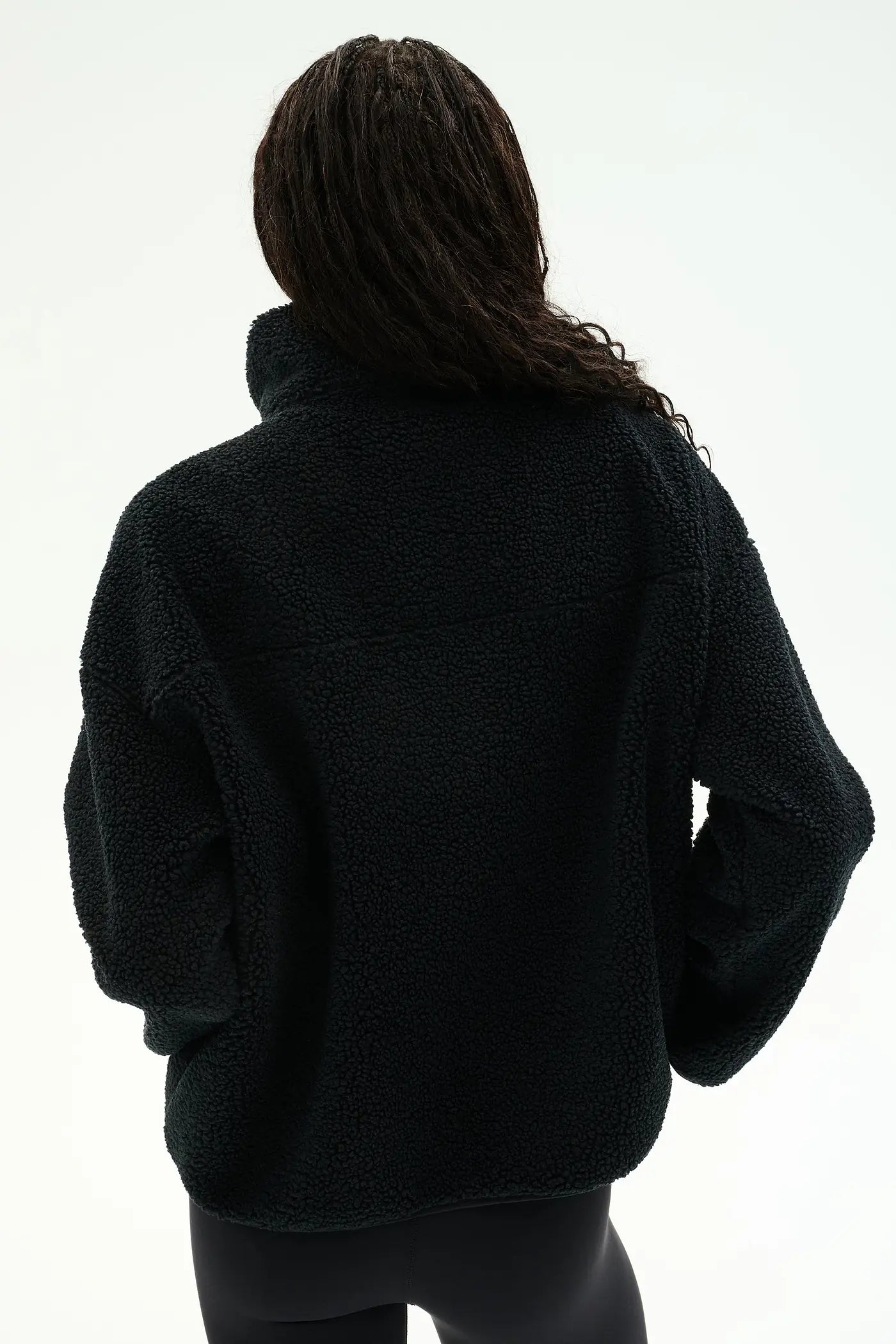 Reese Sherpa Half Zip Pullover - Black