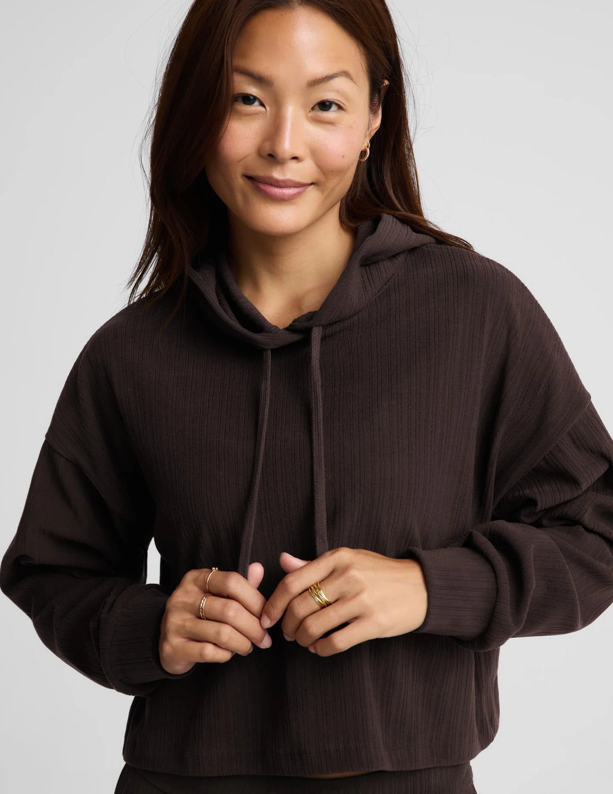 Breathe Easy Hoodie/Wide Leg Pant - Dark Chocolate