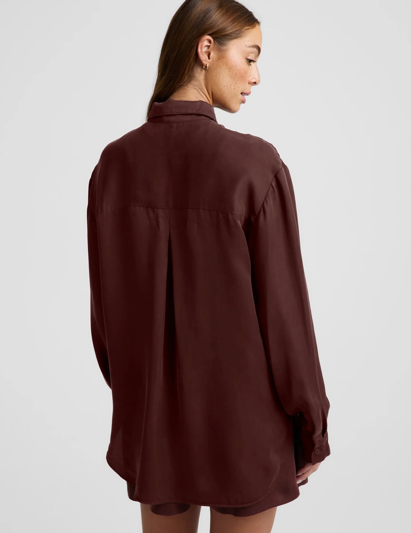 Sunkissed Cupro Button Down - Iced Mocha