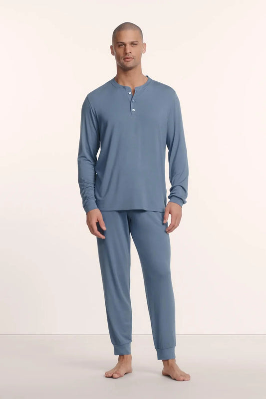 Henry Long PJ Set - Slate Blue