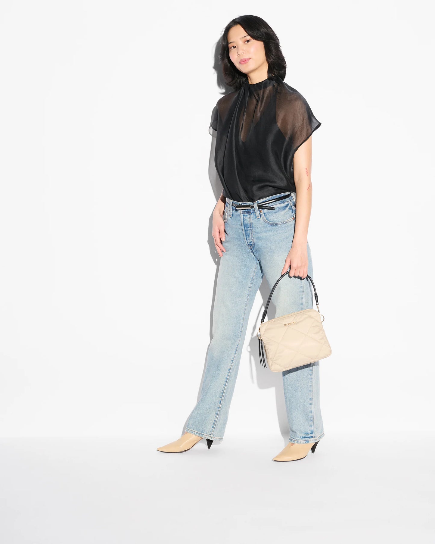 Madison Crossbody - Buff/Black
