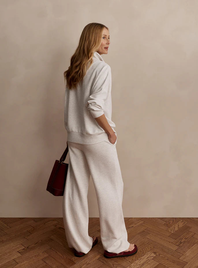 Selene Half Zip/Wide Leg Pant - Ivory Marble