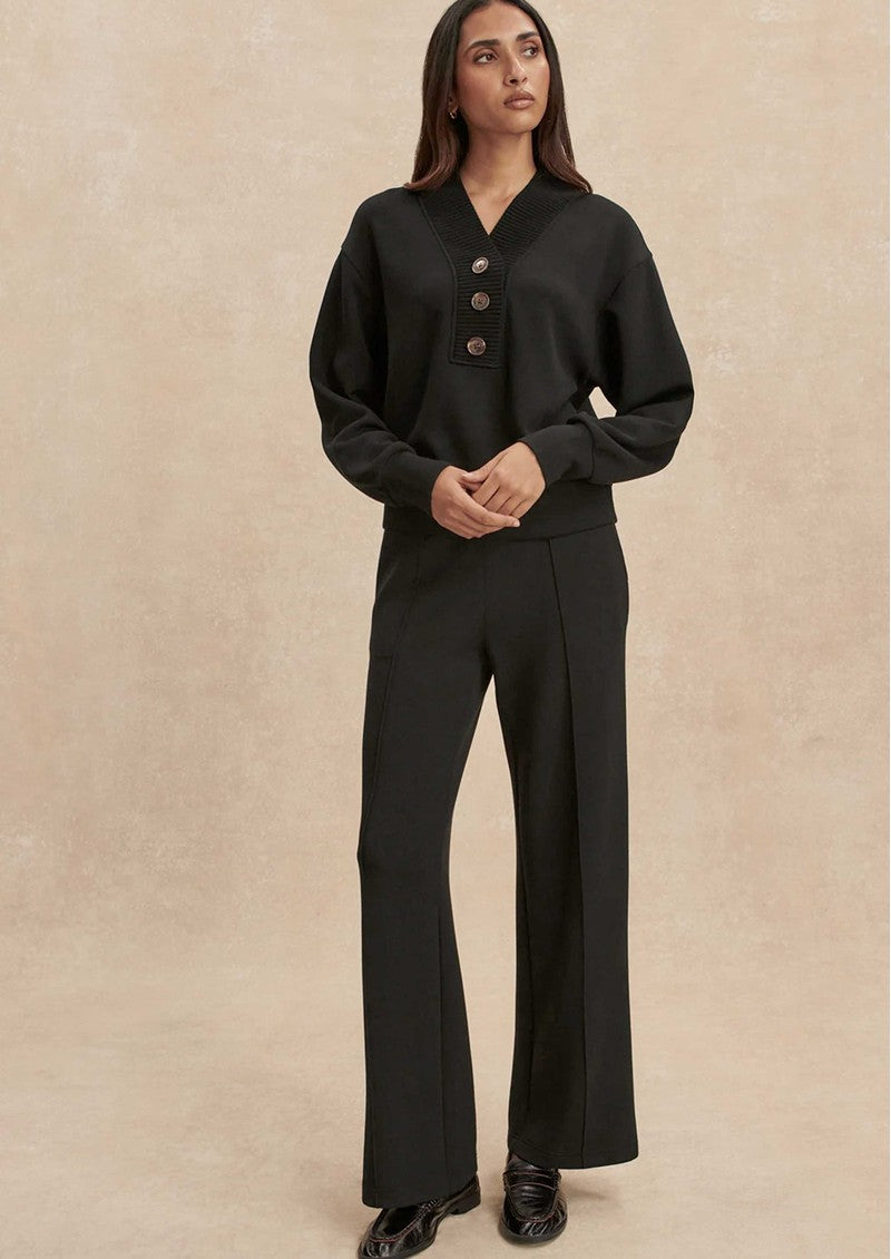 Lucine Button Sweat/Wide Leg Pant