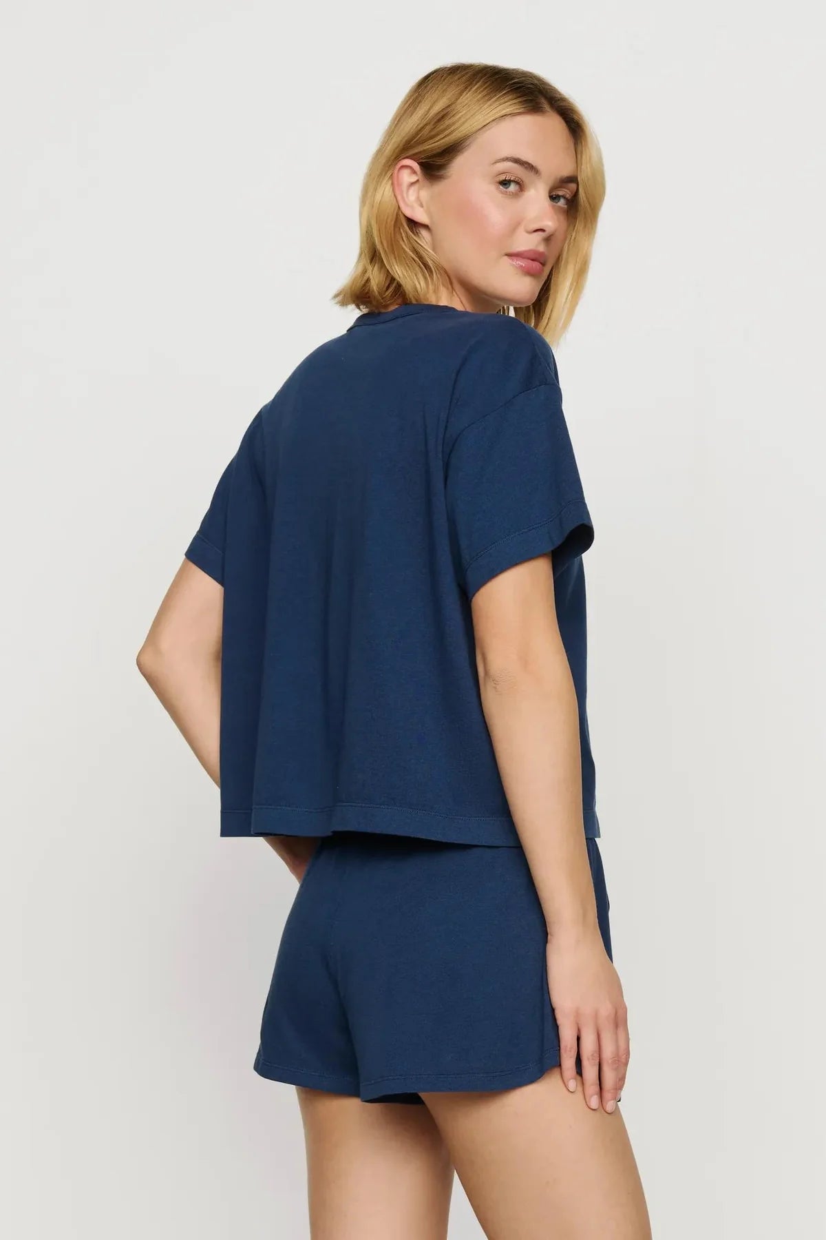 Aloe Cotton Short PJ Set - Navy