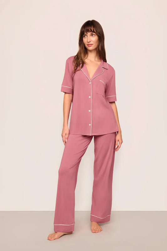 Gisele Short Slv Pant Set - Berry Blush