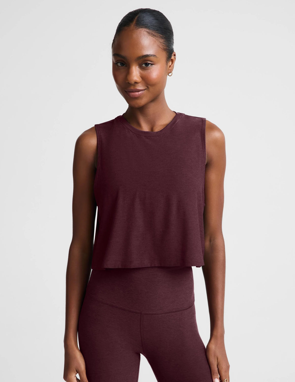 Minimal Cropped Tank - Cabernet