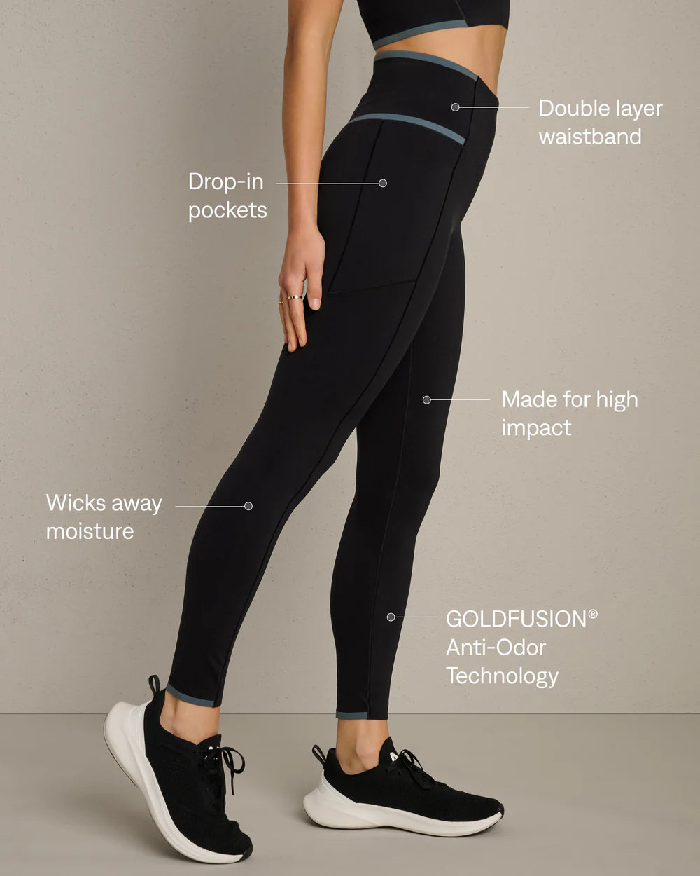 Instinct Contrast Legging - Black
