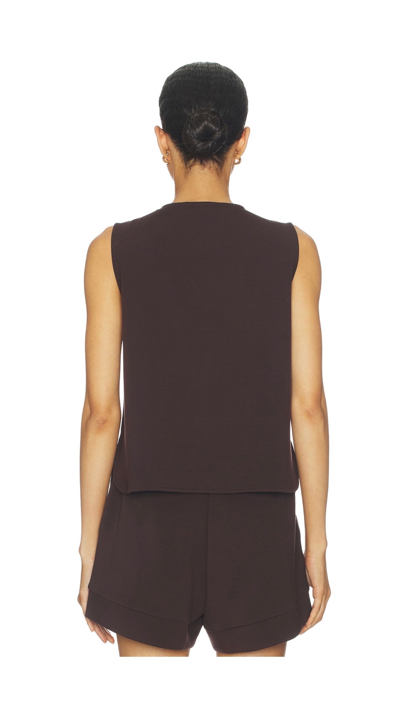 Josie Button Tank/Short - Coffee Bean