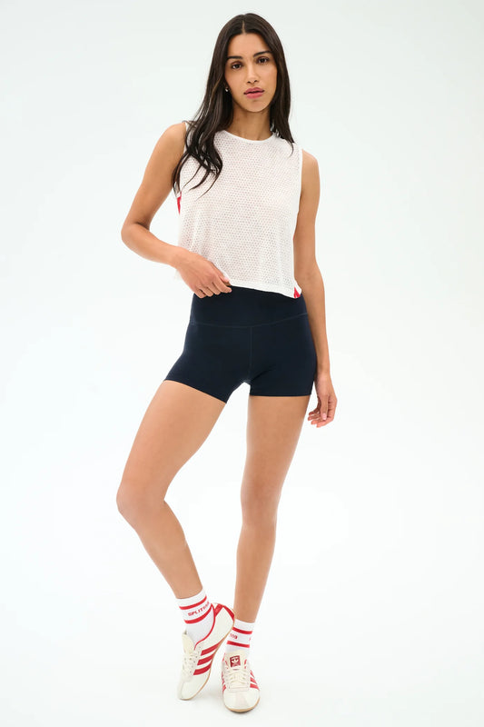 Logan Mesh Tank - White/Pirared