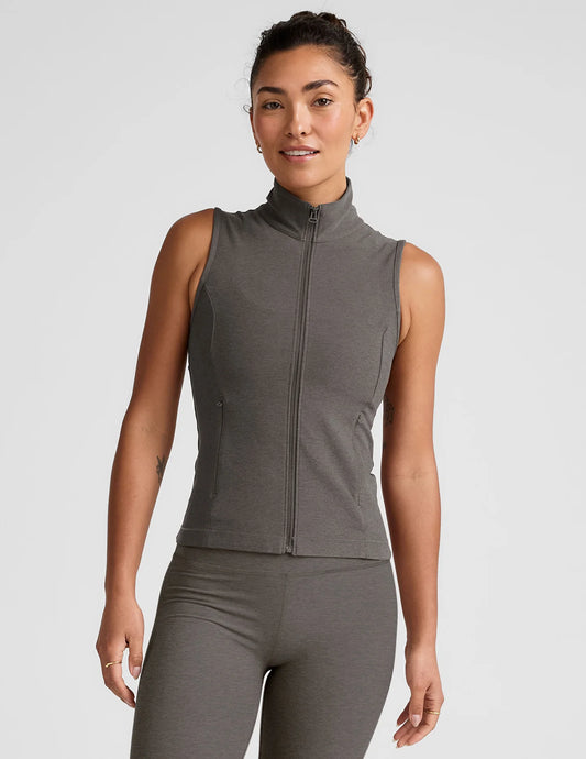 Venice Zip Front Vest - True Gray