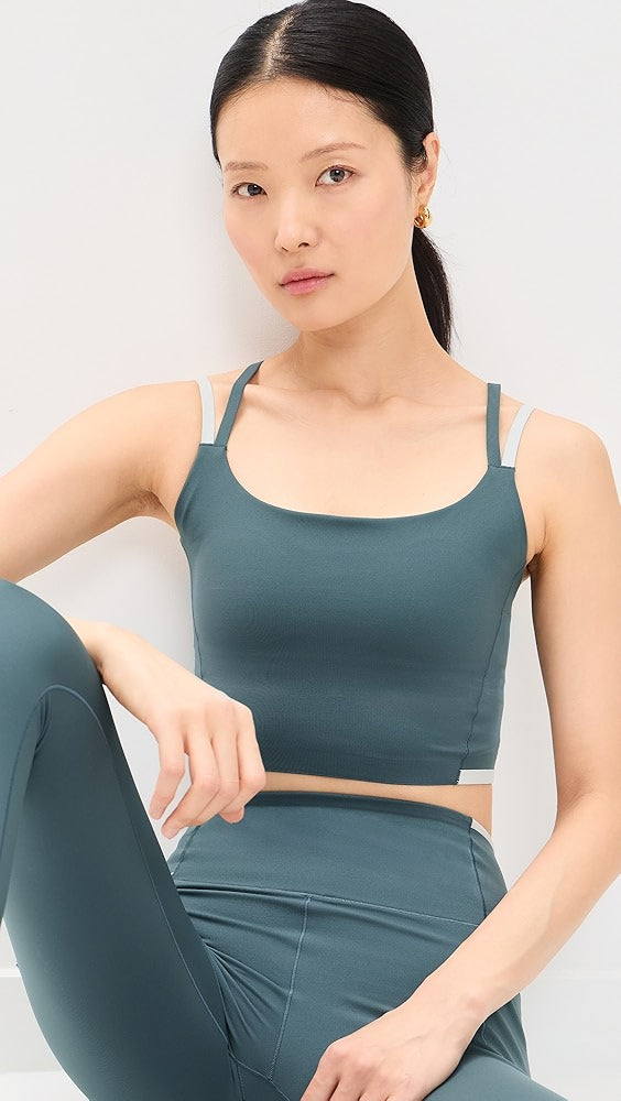 Instinct Contrast Longline Bra - Blue  Granite