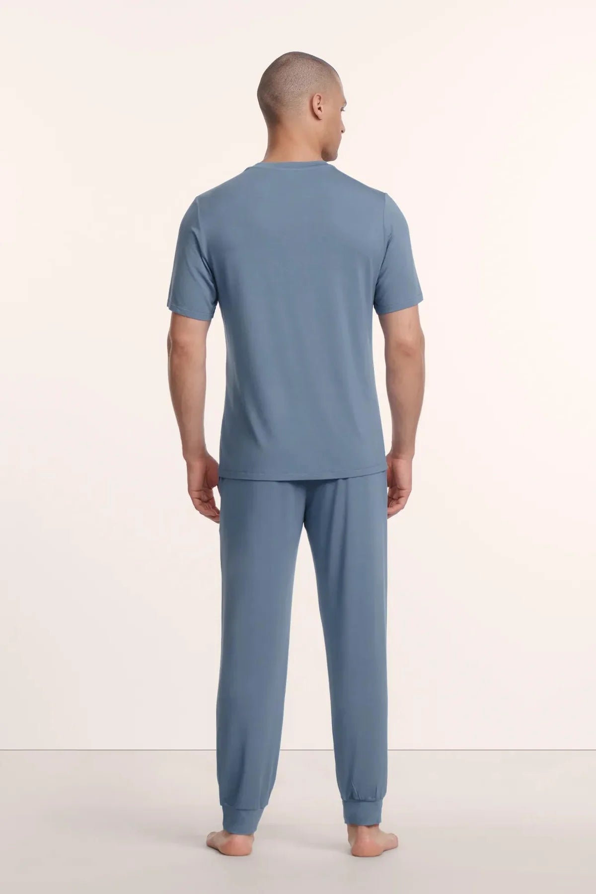 Henry Short Slv/Long PJ Set - Slate Blue