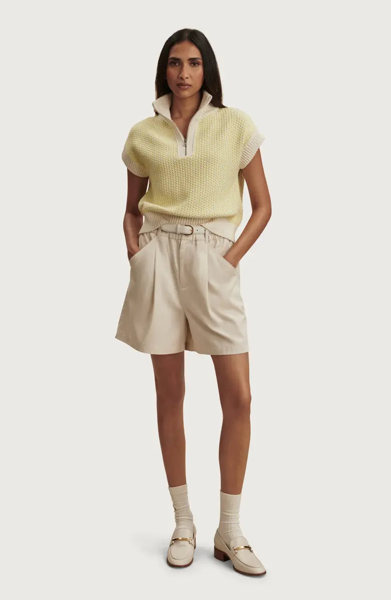 Fowley Knit Top - Snow White/Limeade