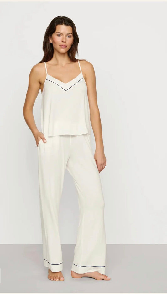 Gisele V Neck - Ivory/Navy