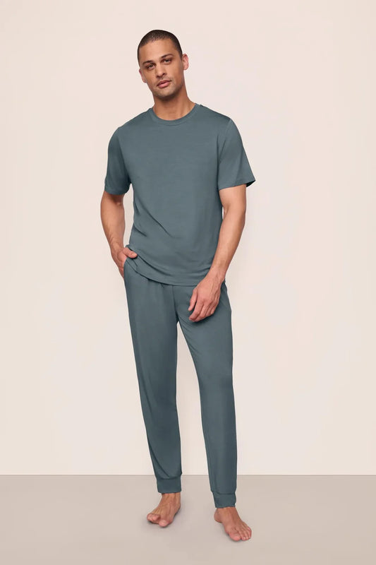 Henry Short Slv/Pant Set - Stone Blue
