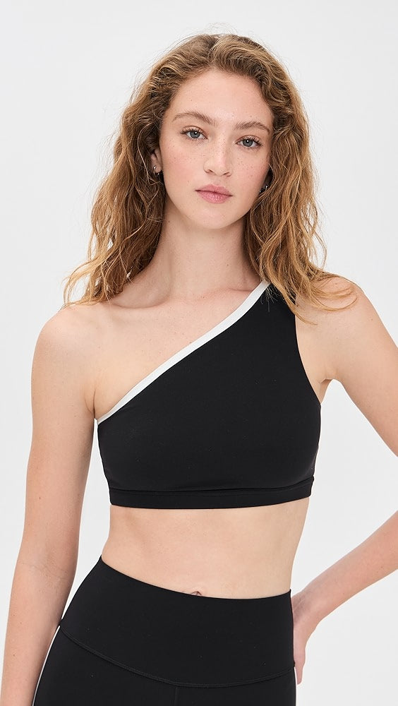 Josie One Shoulder Bra - Black/White
