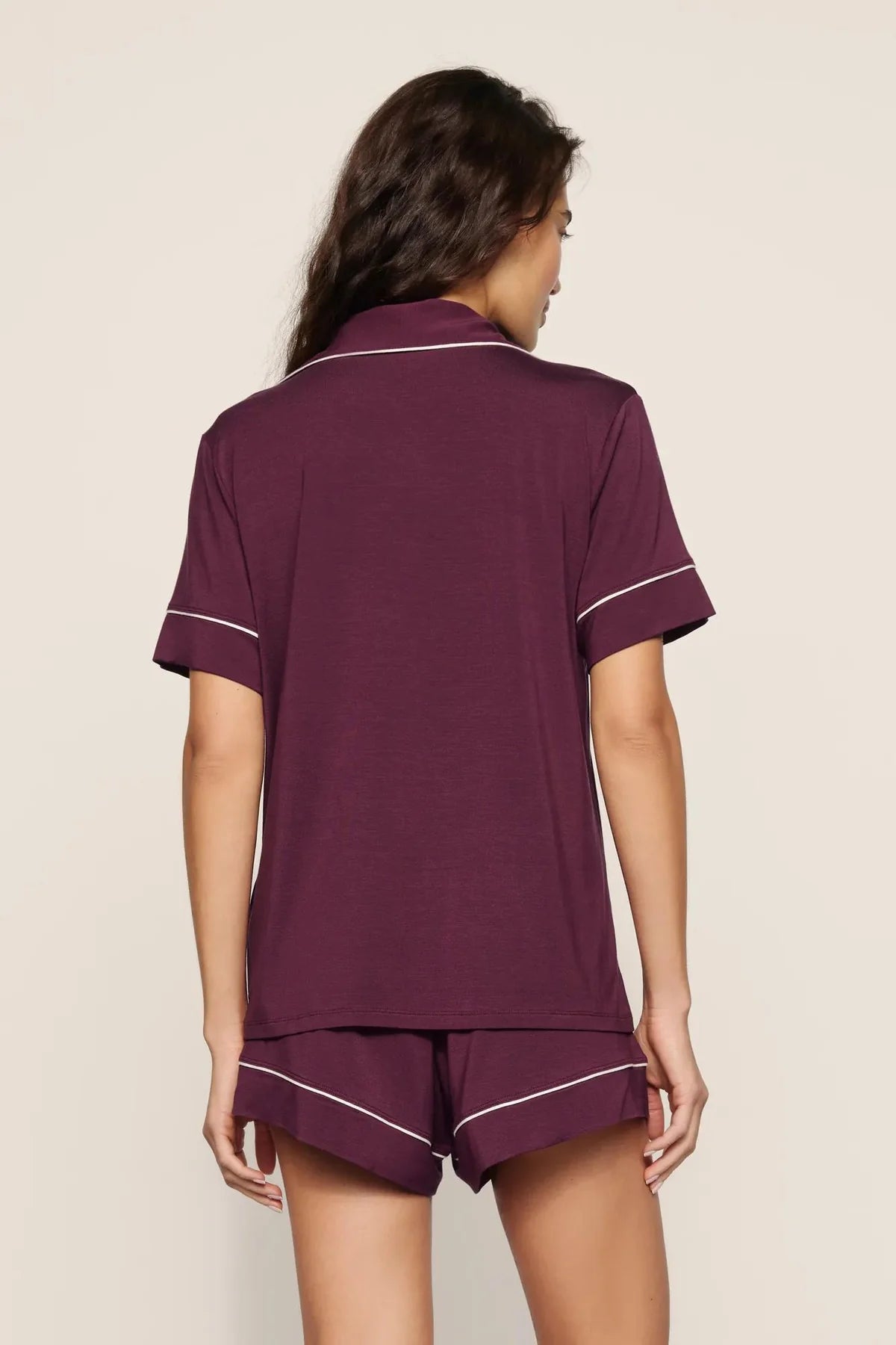 Gisele Relaxed Short PJ Set - Wildberry/Ivory