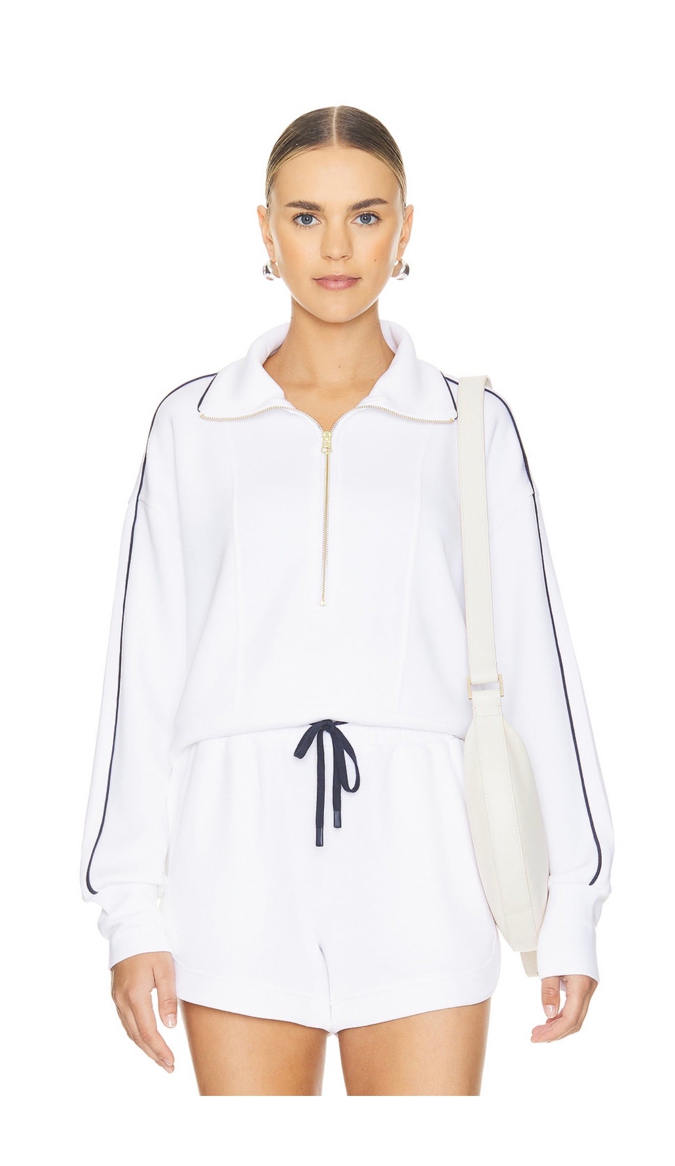 Davenport Half Zip/Barnes Short - White