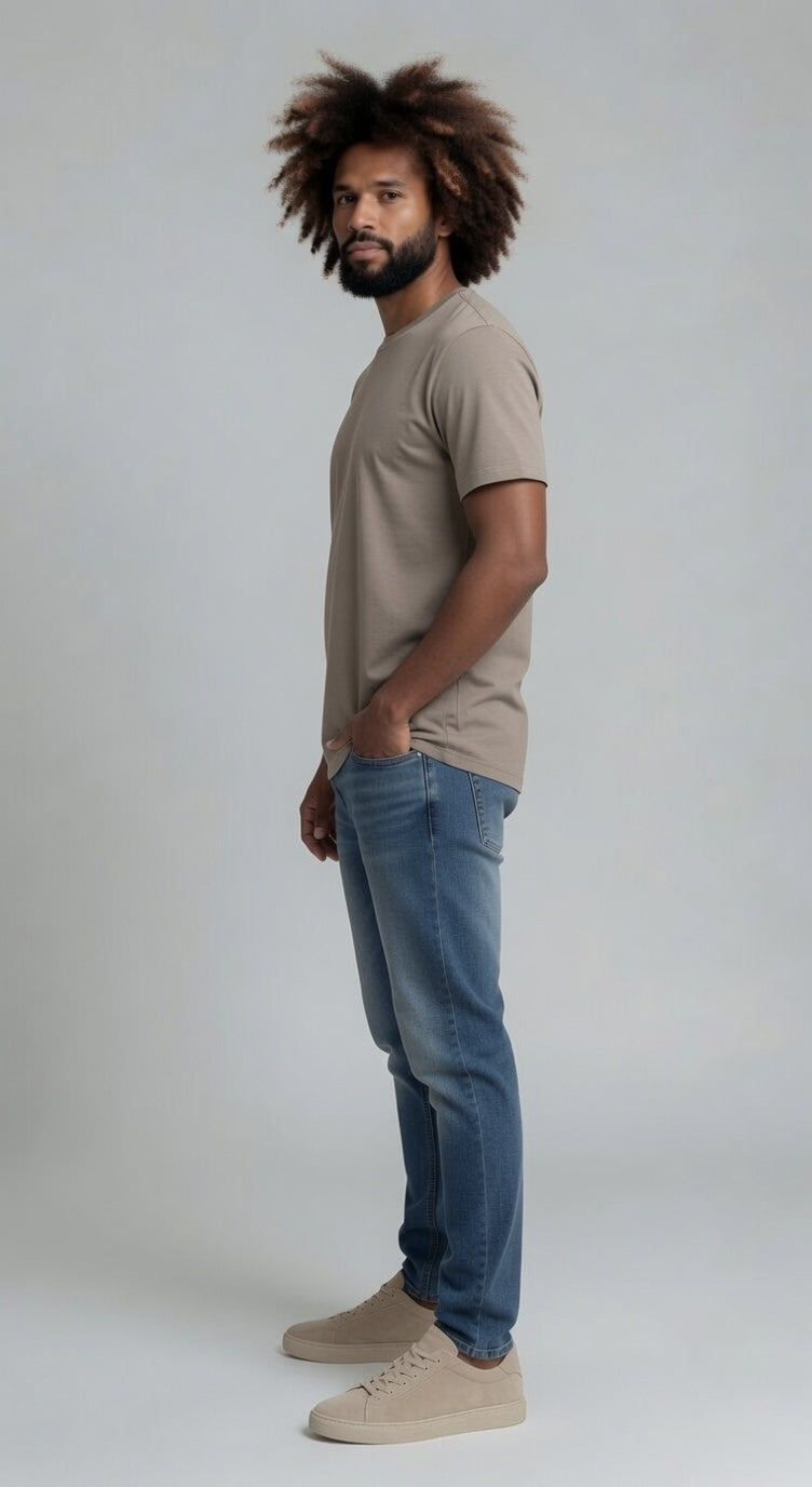 Loft Drop Cut Tee S/S - Taupe
