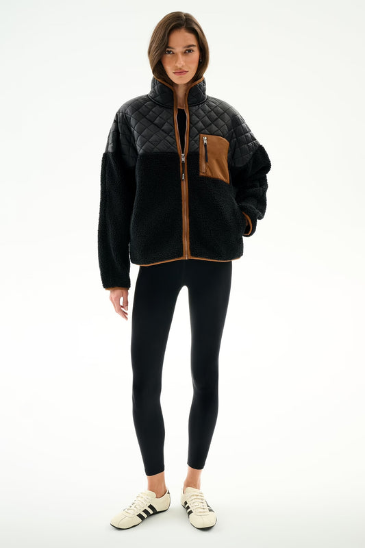 Skylar Sherpa Jacket - Black/Toffee